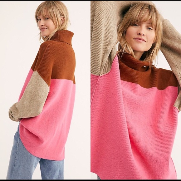 Free People Sweaters - Free People  Structured Ribbed Sweater Colorblock